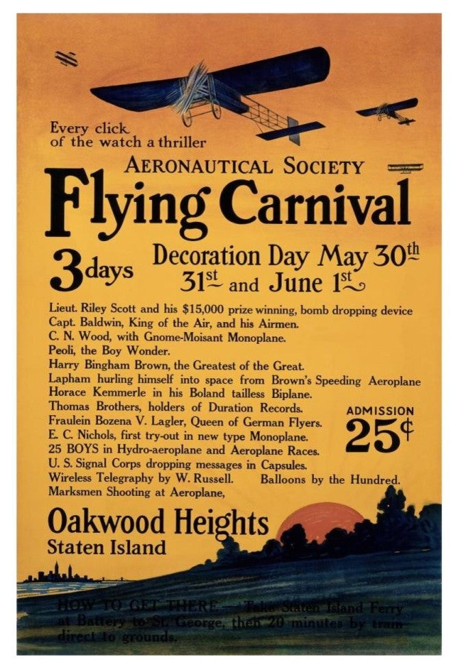"Aeronautical Society Flying Carnival" Digital Paper Print by Unknown, 22"x32"