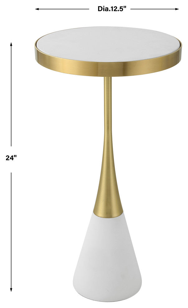 Uttermost Apex White Concrete Accent table