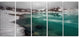 Lake With Icy Topped Mountains, Landscape Canvas Print, 60"x28", 5 Panels