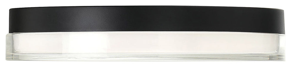 Dot 15" LED Round Flush Mount 3000K, Black