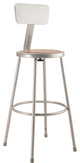 NPS 30"Heavy Duty Steel Stool With Backrest, Grey