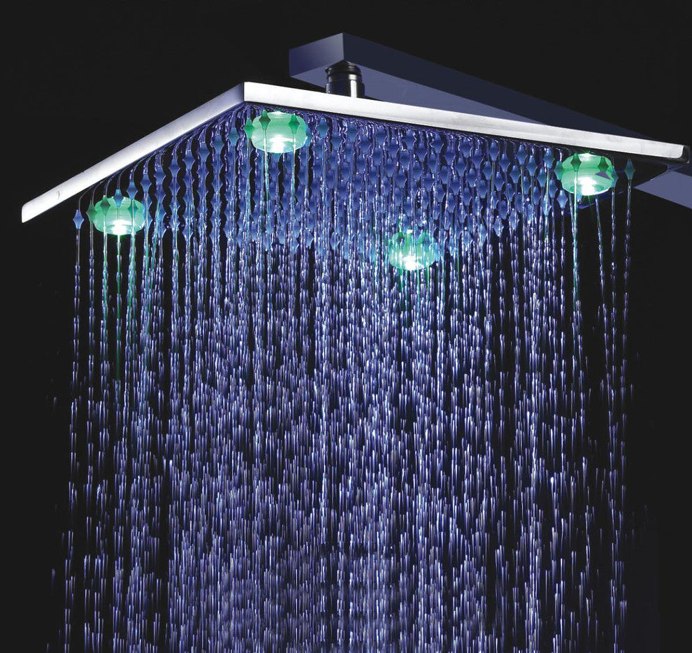 Fontana 8", 10", Or 12" Wall Mount LED Shower Head