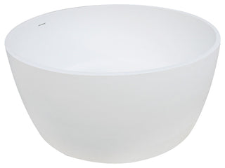 Aqua Eden 51" Solid Surface White Stone Freestanding Tub w/Drain, Matte White