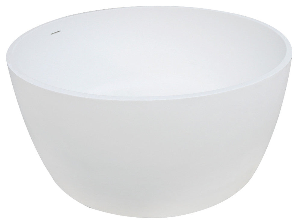 Aqua Eden 51" Solid Surface White Stone Freestanding Tub w/Drain, Matte White
