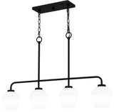 Nielson 4-Light Linear Chandelier, Matte Black