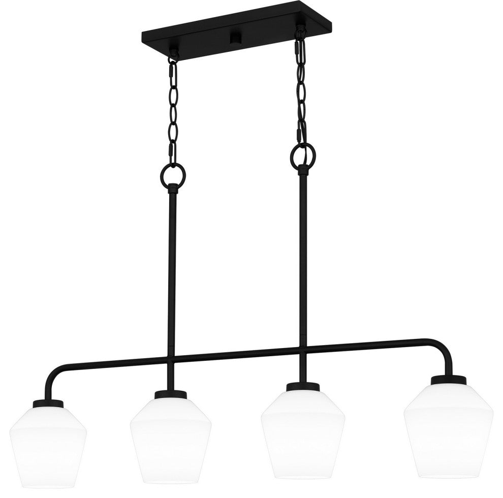 Nielson 4-Light Linear Chandelier, Matte Black
