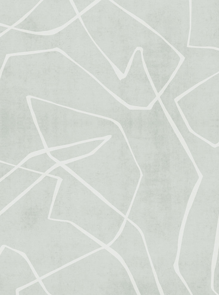 Entangled Lines Textured Look Vinyl Peel and Stick Mural, Sage, 24"x96", Single