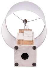Marble, 18"H Table Lamp, White