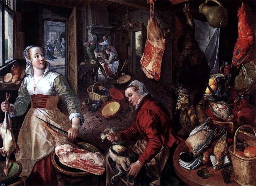 Joachim Beuckelaer The Four Elements: Fire, 18"x27" Gallery Wrapped Canvas