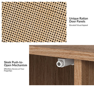 Lenz Modern Sideboard With Adjustable Shelves, Oak