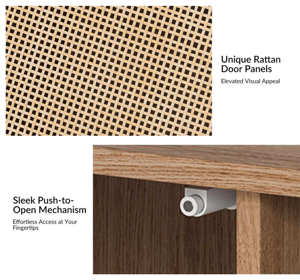 Lenz Modern Sideboard With Adjustable Shelves, Oak
