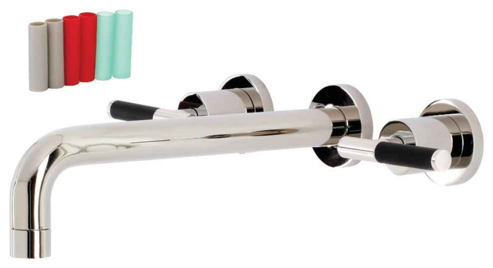 KS8026CKL Two-Handle Wall Mount Tub Faucet, Polished Nickel
