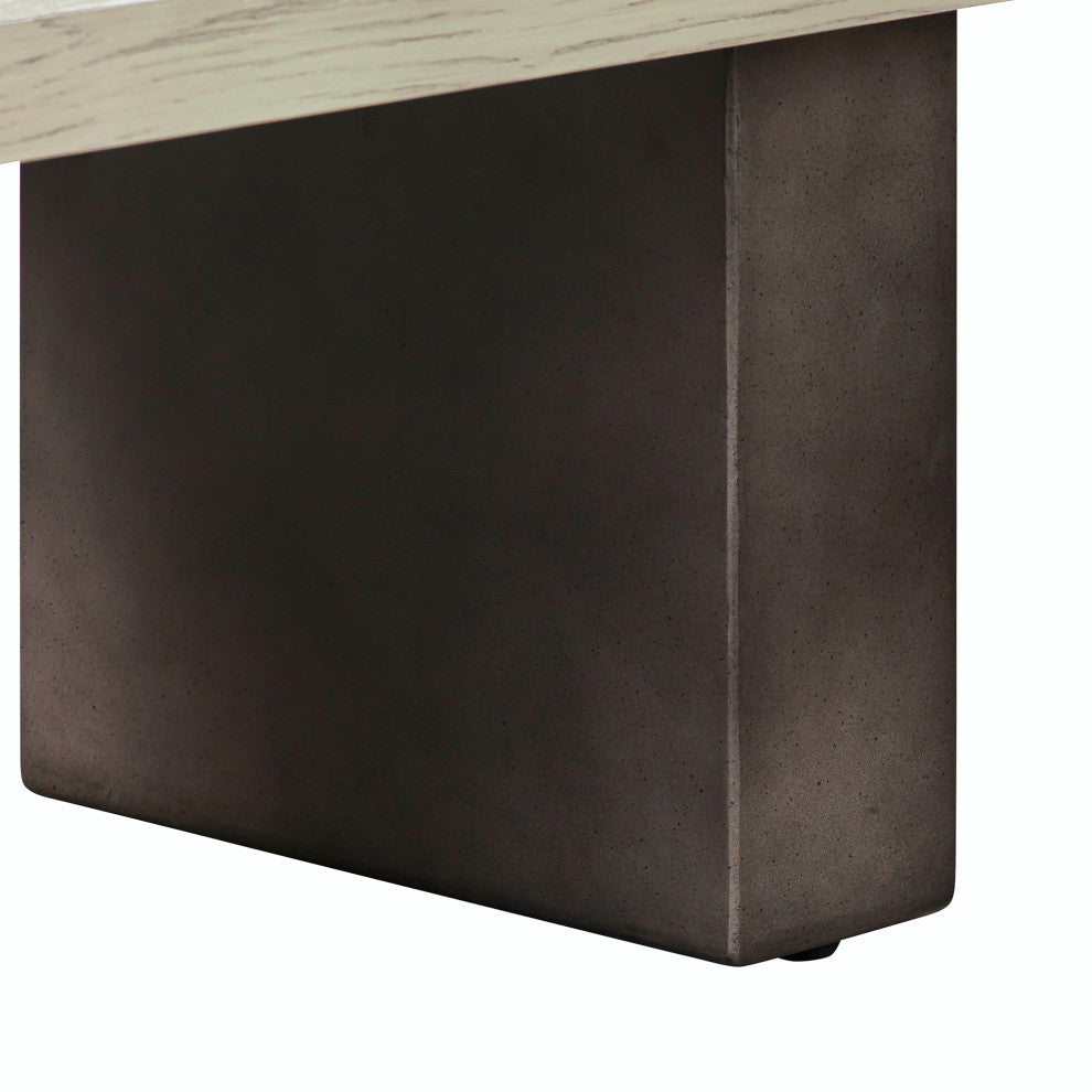 Abbey Concrete and Grey Oak Wood Dining Table