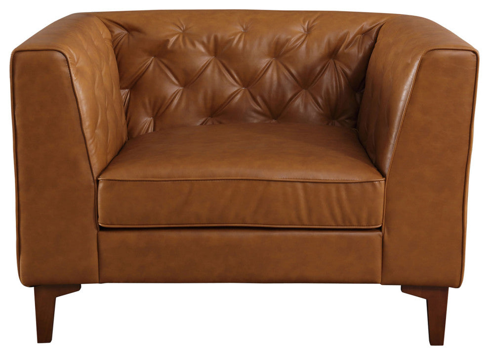 Olliver Modern Chesterfield Leather Armchair