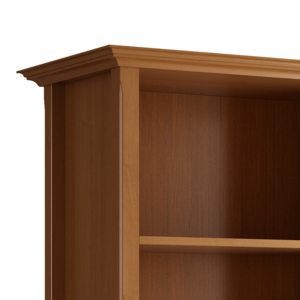 Amherst SOLID WOOD 5 Shelf Bookcase, Light Golden Brown