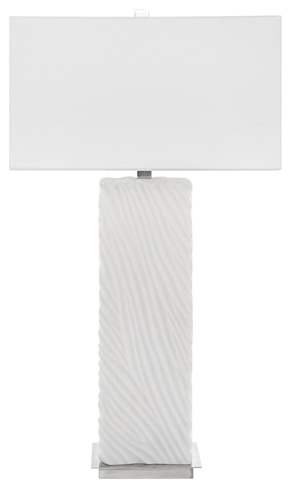 Uttermost Pillar White Marble Table Lamp