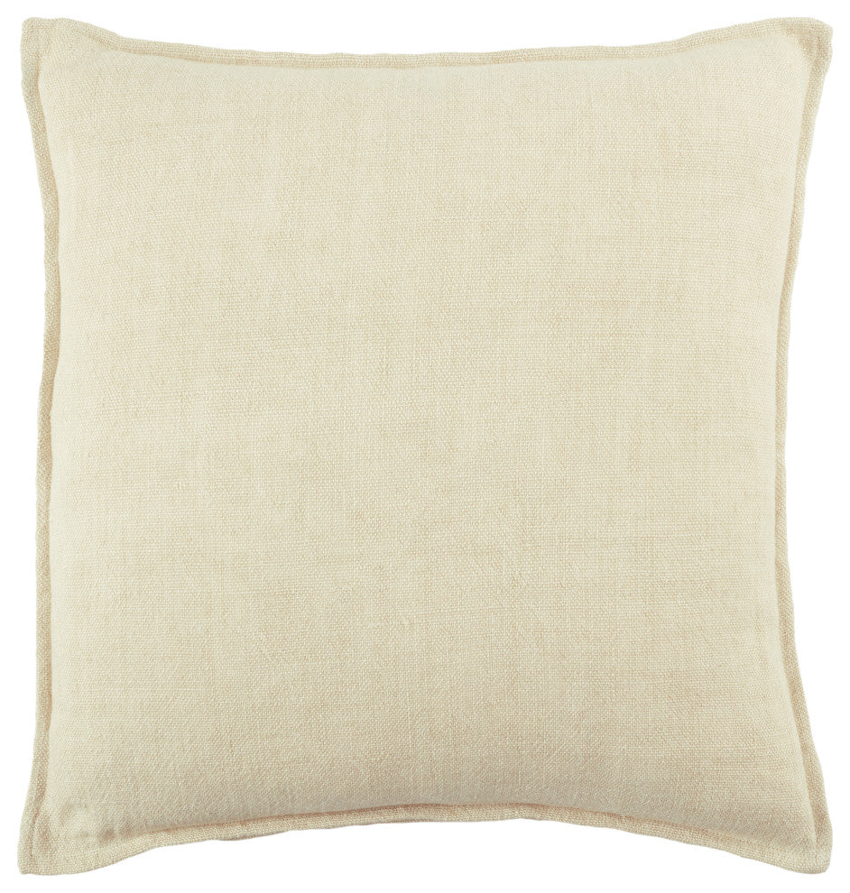 Jaipur Living Blanche Solid Cream Polyester Pillow 22"