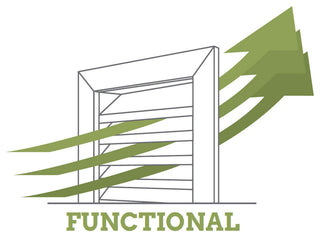 16"W x 36"H Vertical Gable Vent Louver, Functional