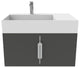 CastelloUSA Amazon 30" Left Wall Mounted Bathroom Vanity Set, Black, White Top, Chrome Handles