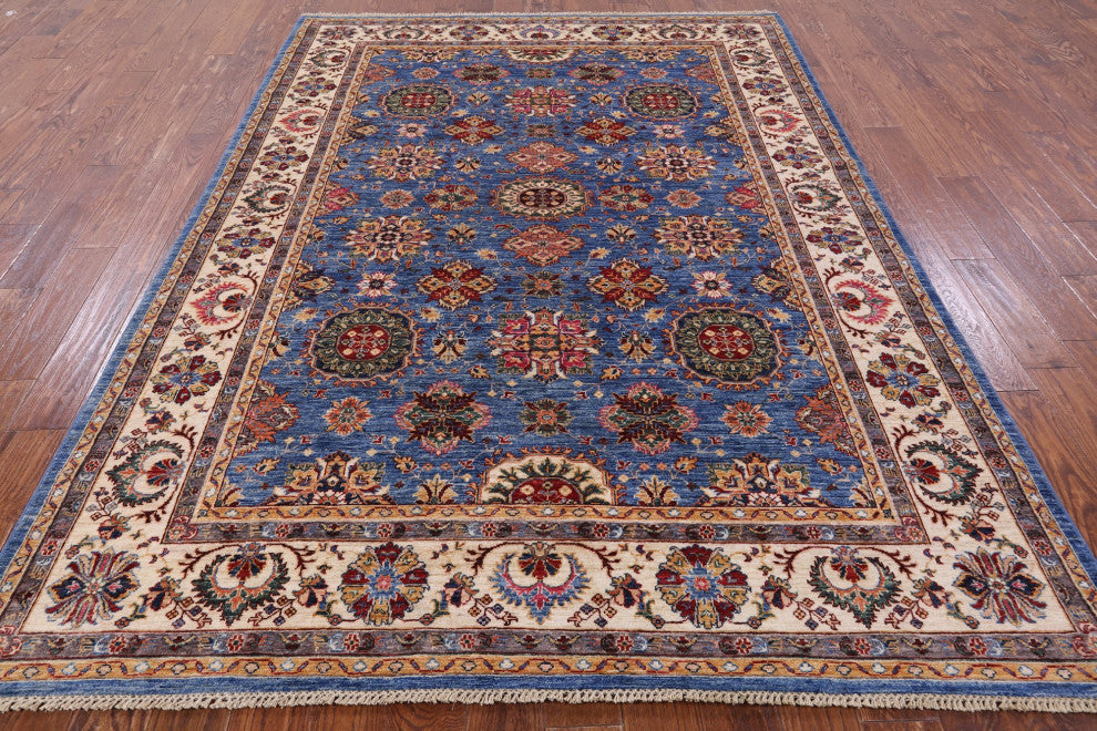 6' 9" X 9' 6" Hand-Knotted Persian Tabriz Wool Rug Q7616