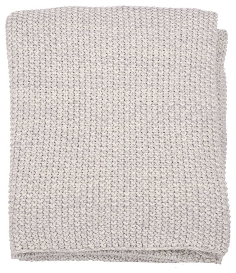 Motley Moss Throw, Soft Gray Melange and Natural