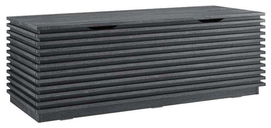 Modway Render Particleboard and Laminate Storage Bench in Charcoal