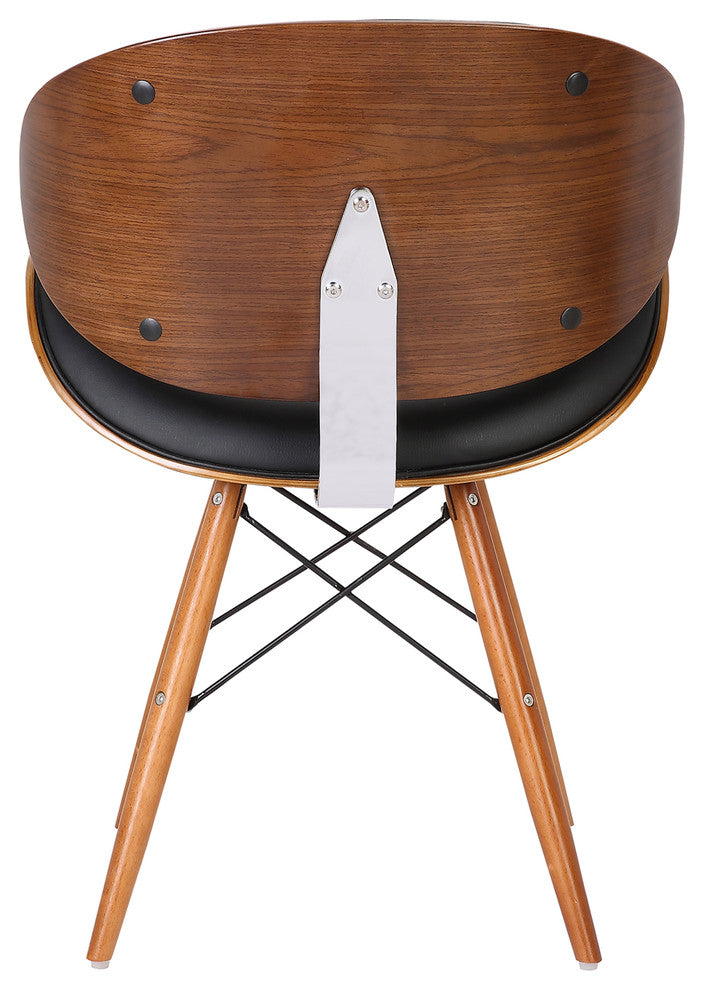 Cassie Mid-Century Dining Chair, Walnut, Black