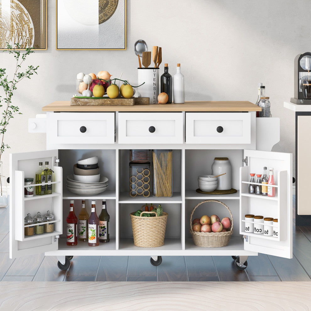Lifestyle shot showing the island in a kitchen/home environment.