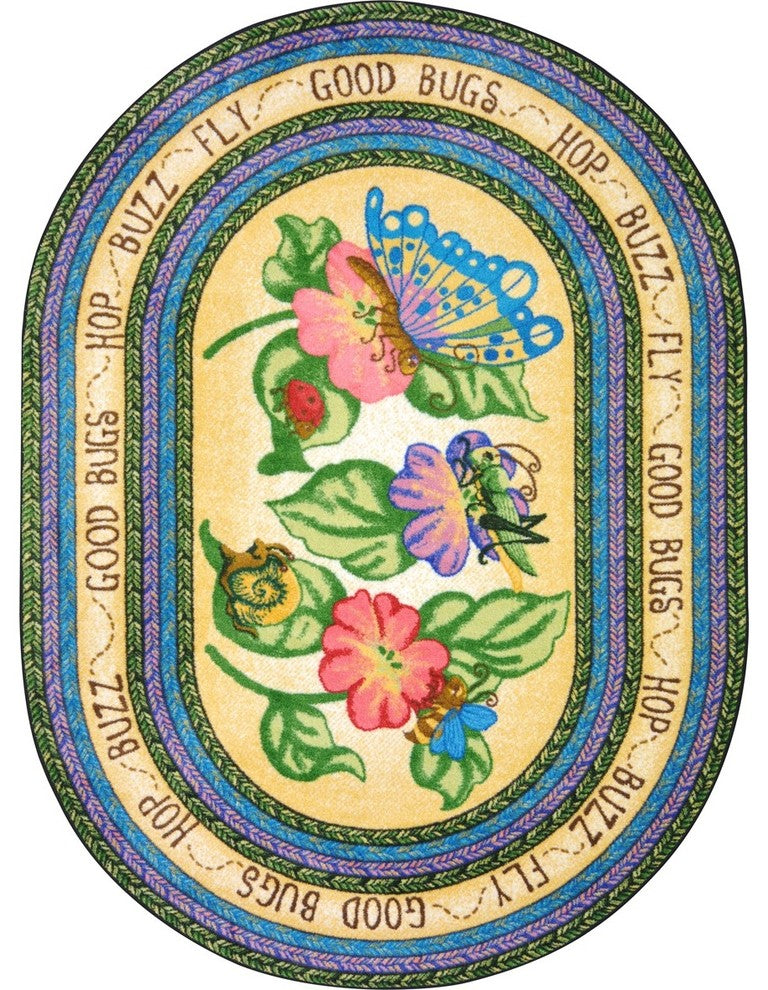 Kid Essentials Rug, Good Bugs, 5'4"x7'8" Oval