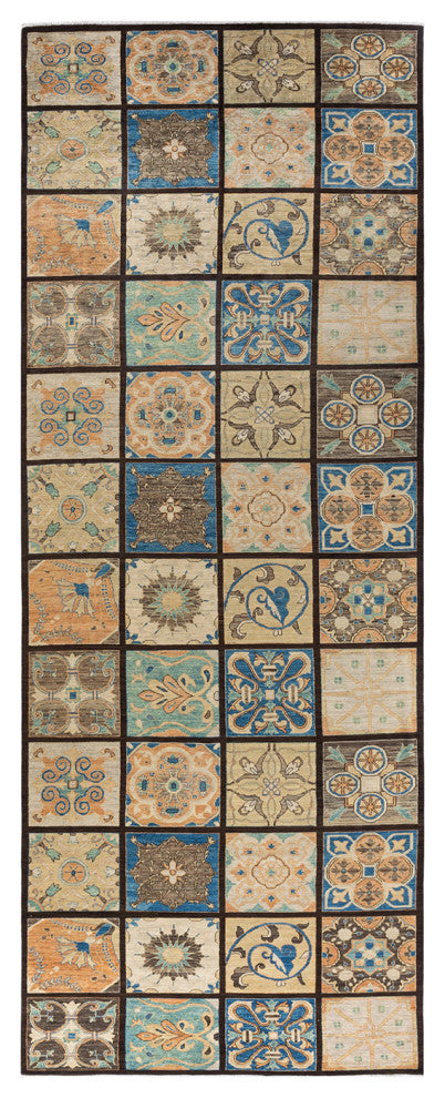 Eclectic, One-of-a-Kind Hand-Knotted Area Rug Brown, 6' 3" x 17' 10"