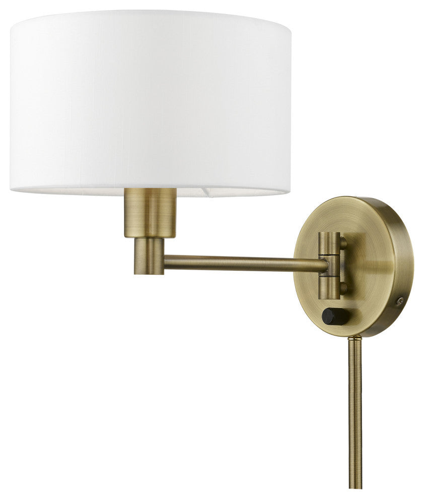 1 Light Antique Brass Swing Arm Lamp