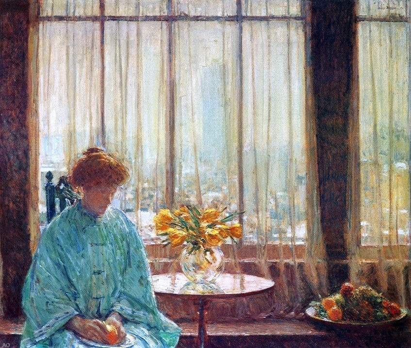 Frederick Childe Hassam The Breakfast Room  Winter Morning Gallery Wrap Canvas