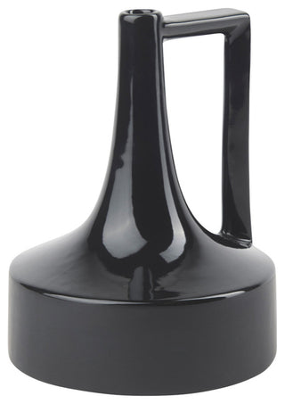 Burton 8.3H Small Glossy Black Ceramic Jug Vase