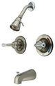 Kingston Two-Handle Pressure Balanced Tub & Shower Faucet, Brushed Nickel/Chrome