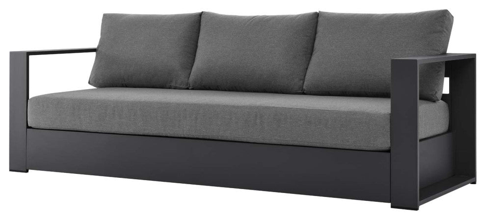 Lounge Sectional Sofa Chair Table Set, Gray, Aluminum, Modern, Outdoor