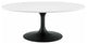 Black White Lippa 42" Oval-Shaped Wood Coffee Table
