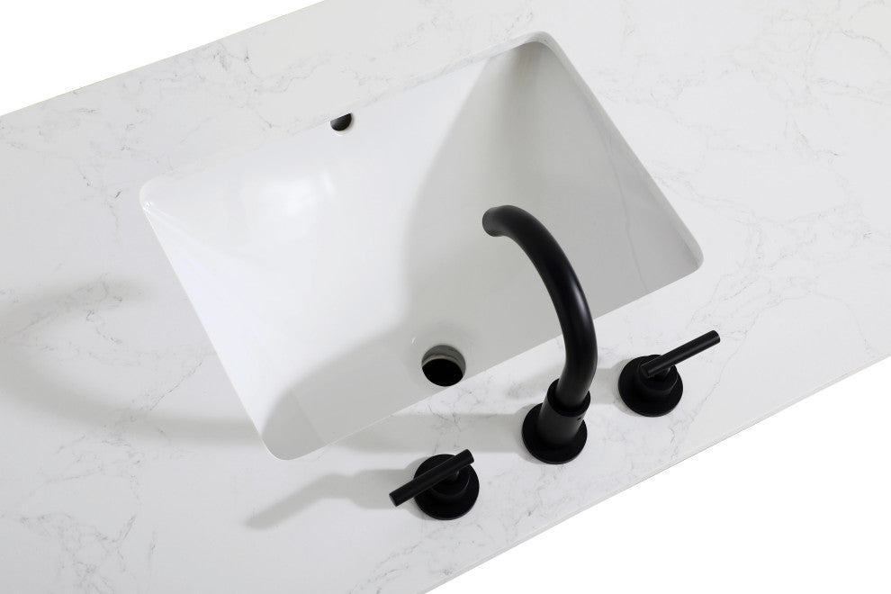 Home Living 54" Double Bathroom Vanity, Honey Brown