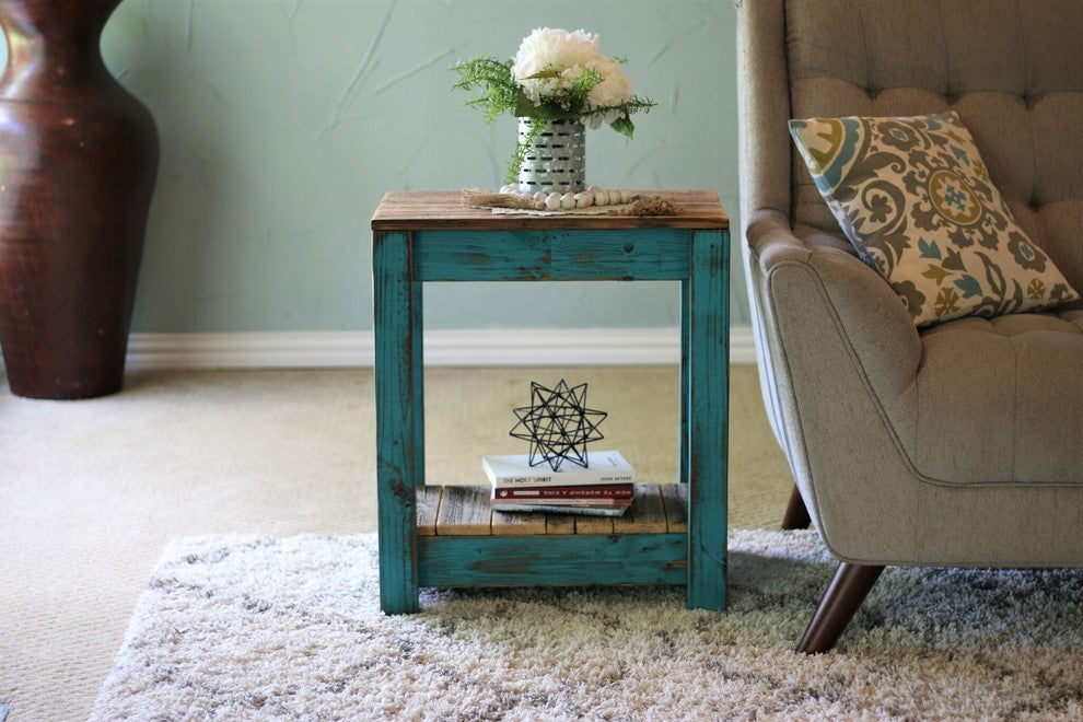 Turquoise Combo End Table