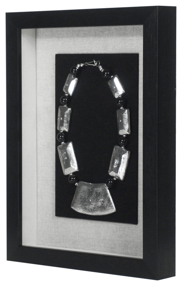 Silver Tribal Necklaces Shadow Box Wall DÃ©cor