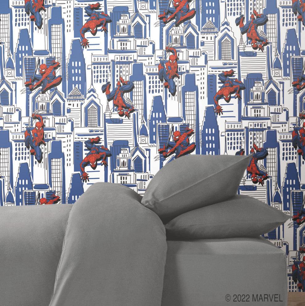 Spider-Man Cityscape Peel And Stick Wallpaper