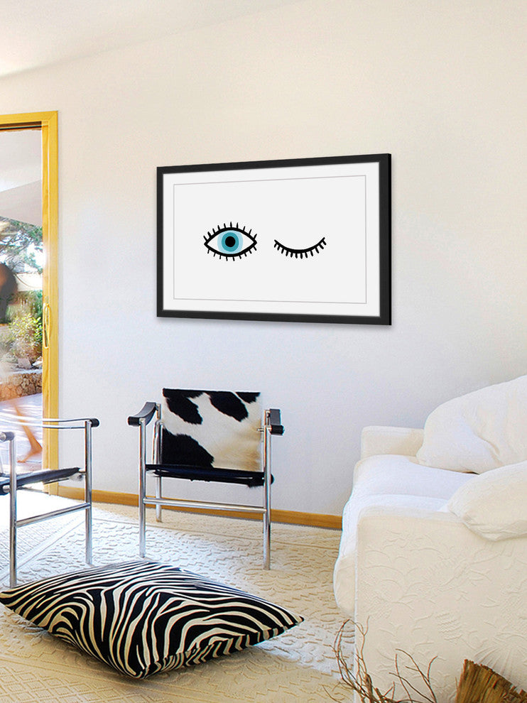 "One Eye Open" Framed Painting Print, 18x12
