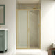 Stanford Sliding Fluted Alcove Shower Door, Brushed Gold, Fluted Glass, 48"