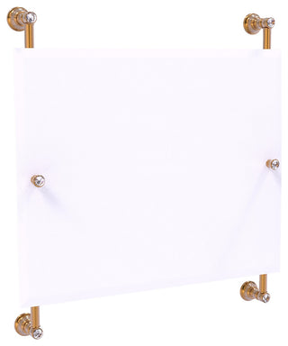 Carolina Crystal Landscape Frameless Rail Mounted Mirror, Brushed Bronze
