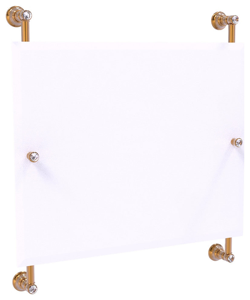 Carolina Crystal Landscape Frameless Rail Mounted Mirror, Brushed Bronze