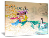 "Classical Chinese" Painting Abstract Canvas Print, 40"x30"