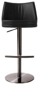 Gala Black Vegan Leather on Black Adjustable Stool