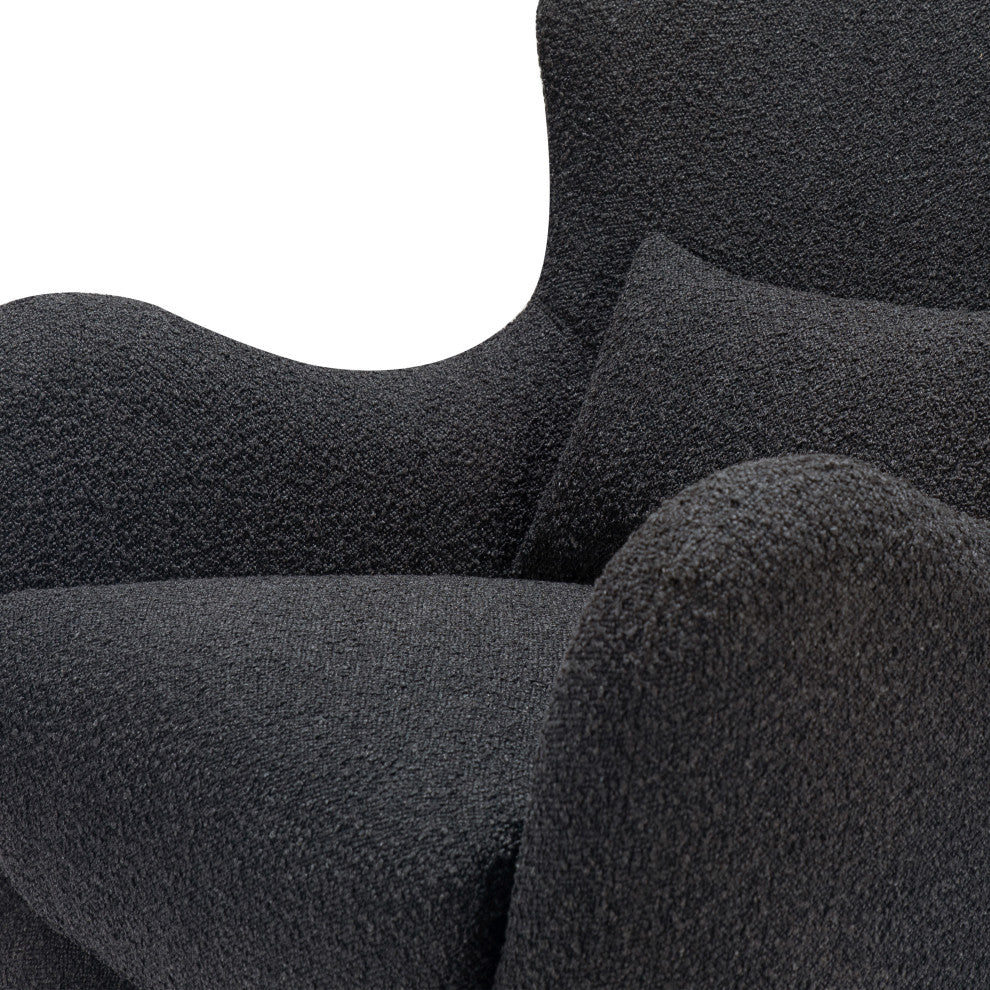 Solstice Swivel Glider, Black Boucle