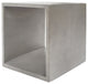 Minimalist Dark Gray Concrete Open Cube End or Side Table