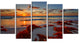 Beautiful Shore and Cloudy Sky, Landscape Canvas Print, 60"x32", 5 Panels