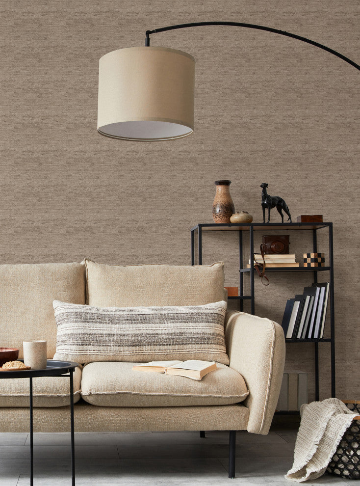 Canvas Look Peel and Stick Vinyl Wallpaper, Taupe, 24"x108"